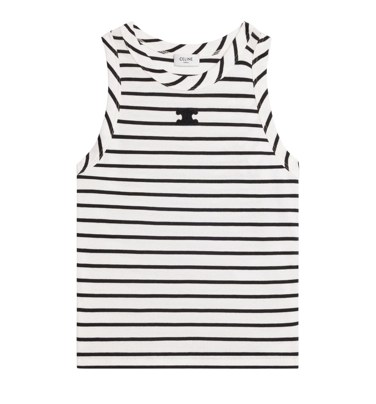 Triomphe Tank Top In Striped Silk Jersey