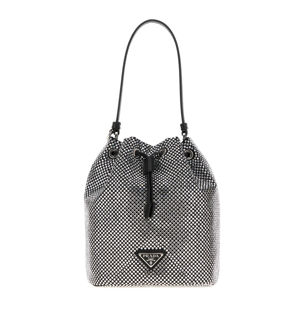 Embellished Satin Bucketet Bag