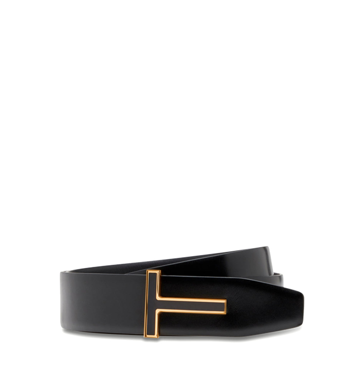 Smooth Leather Enamel Buckle T Belt