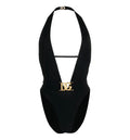 One-Piece Swimsuit With Plunging Neck And Belt
