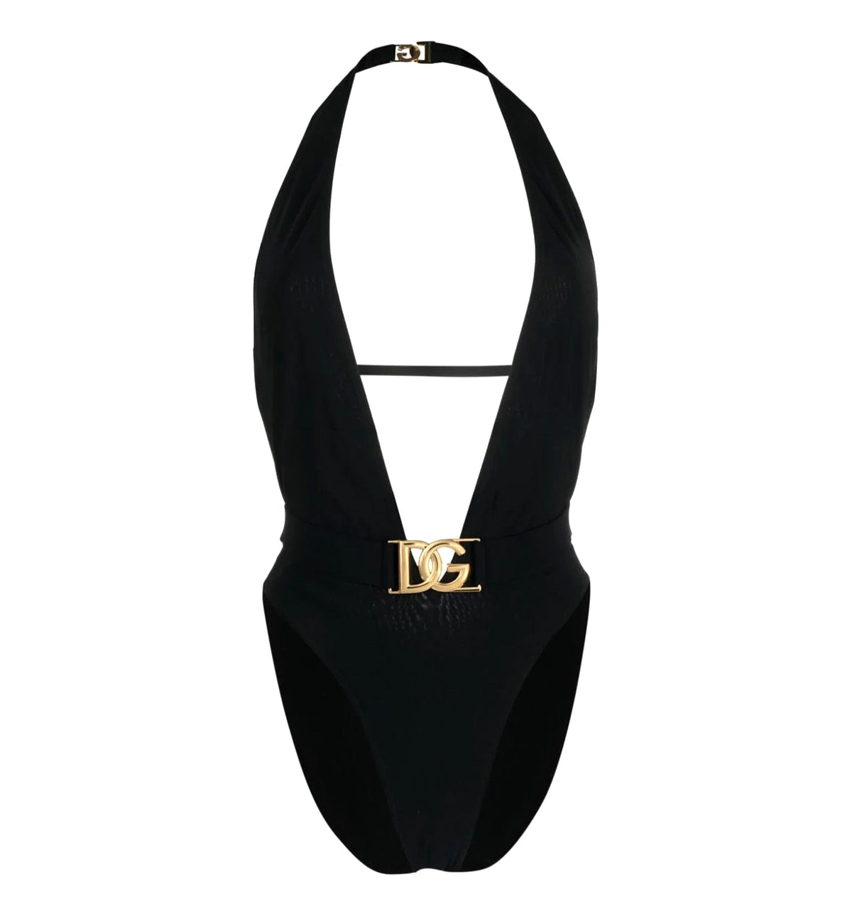 One-Piece Swimsuit With Plunging Neck And Belt