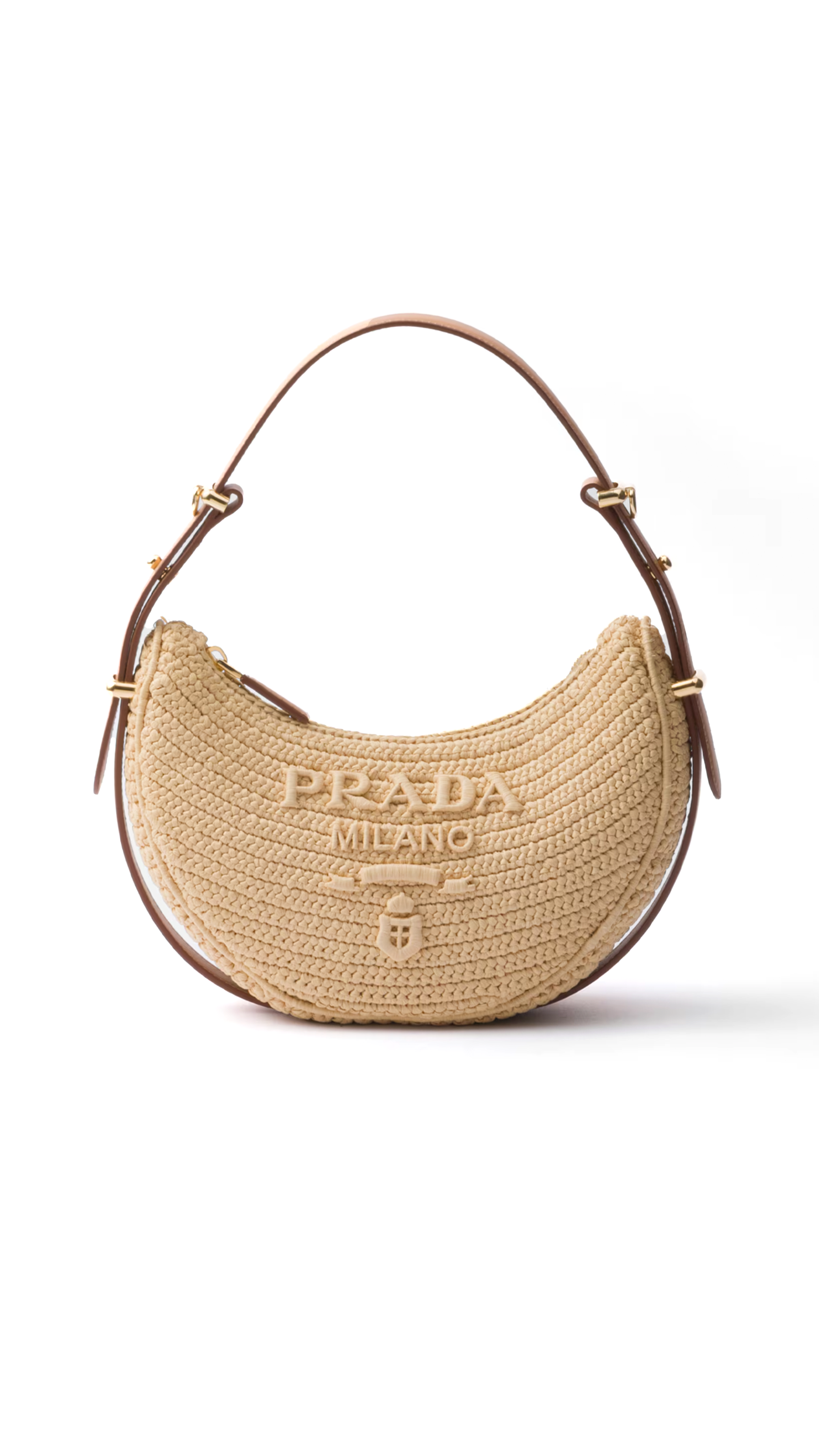 Arqué Woven Fabric Shoulder Bag - Natural