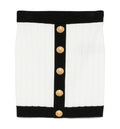 Buttoned Knit Short Skirt