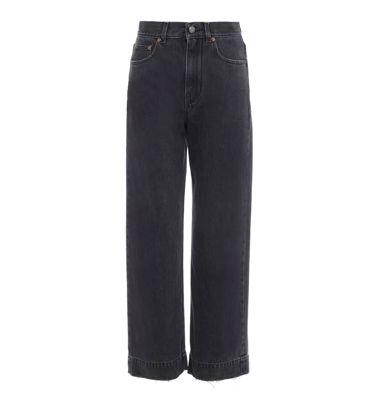 High-Rise Cropped Jeans In Denim