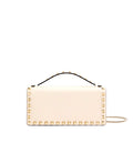 Rockstud Wallet With Chain In Grainy Calfskin
