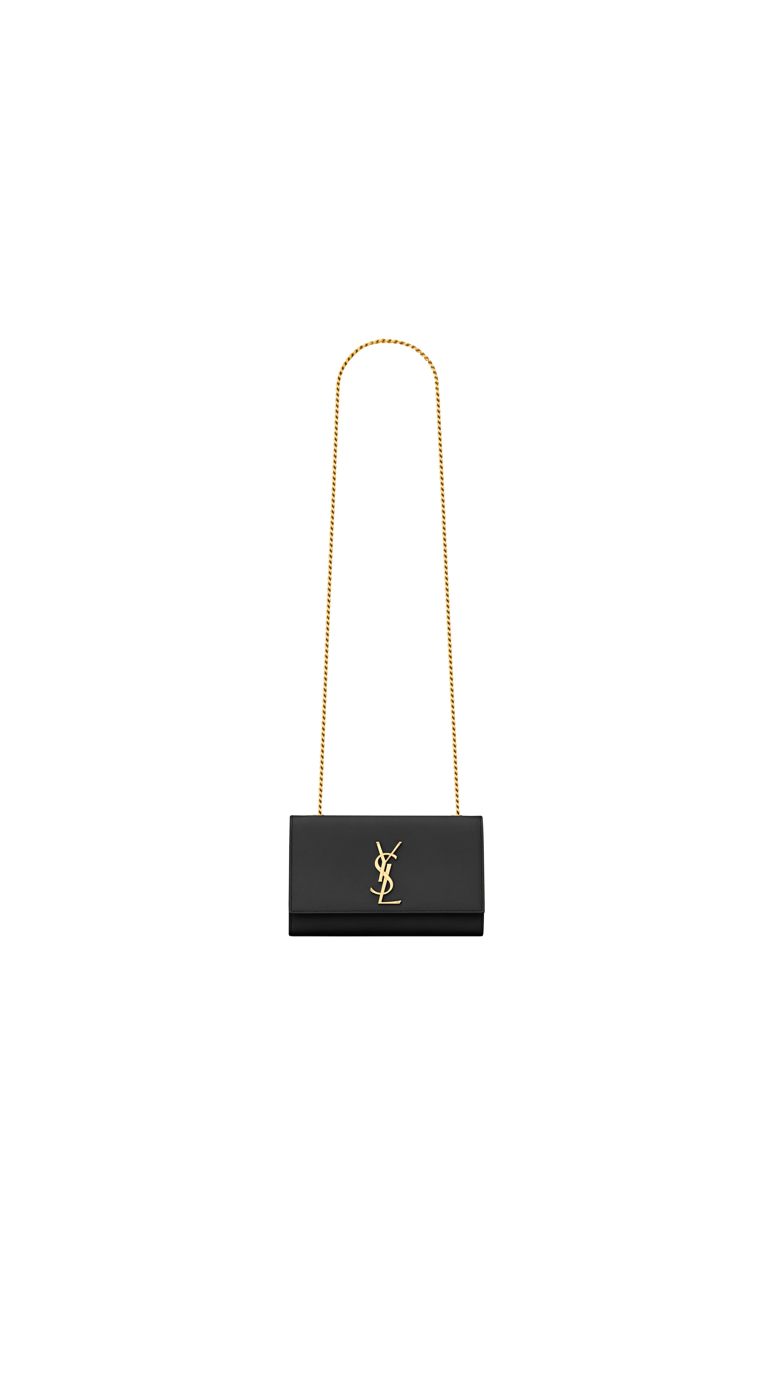 Kate Small In Grain De Poudre Embossed Leather - Black