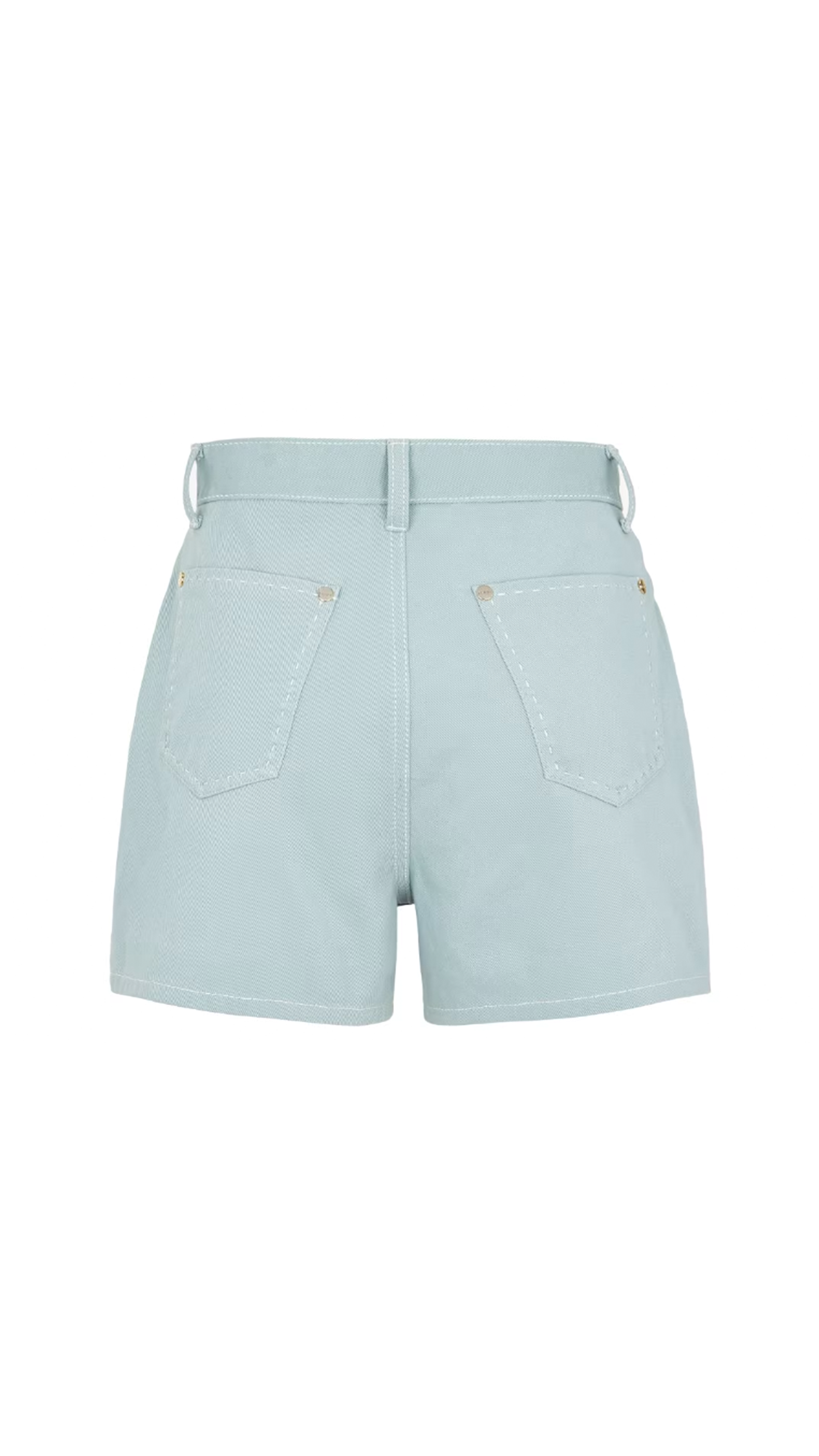 High-waisted Denim Shorts - Light Blue