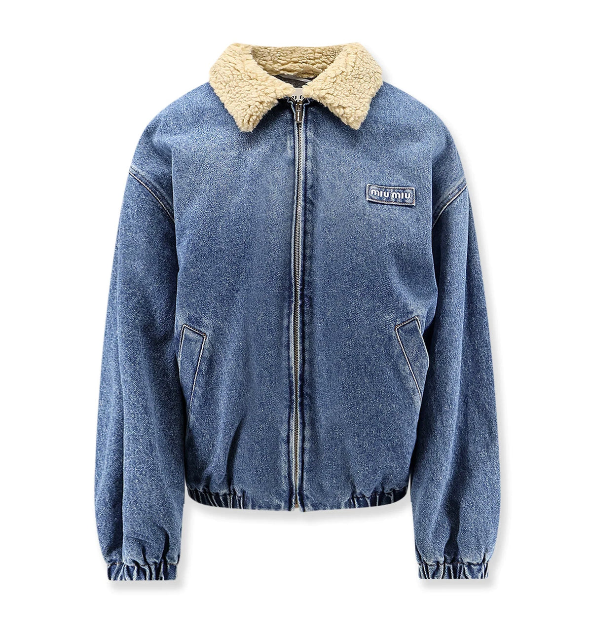 Denim Jacket with Lettering Logo patch
