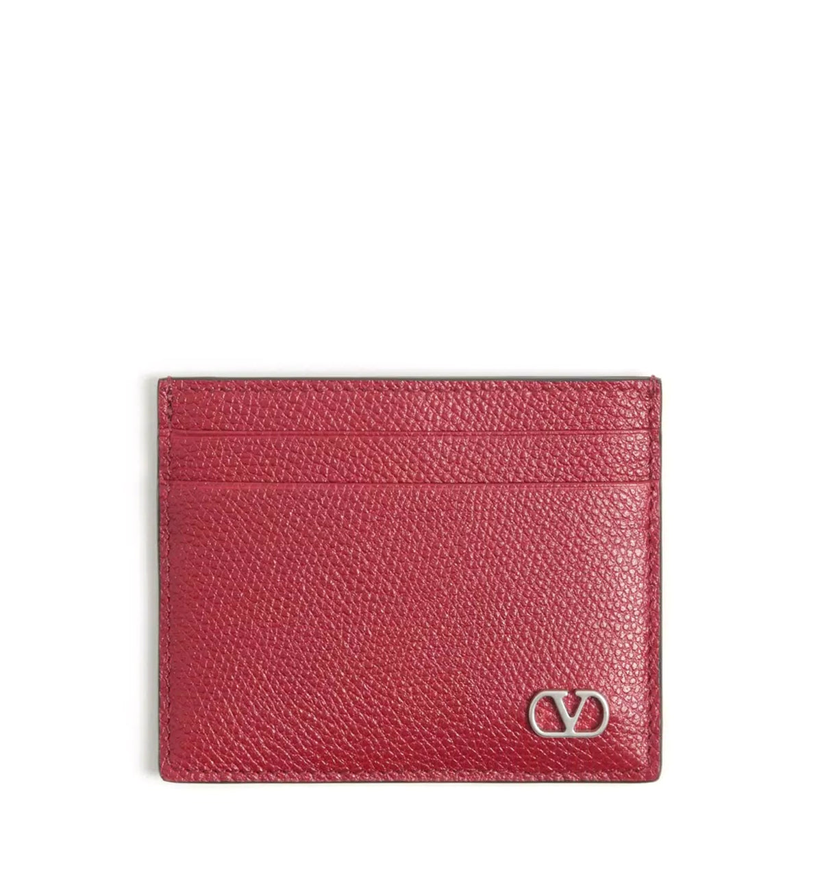 VLogo Signature Grainy Calfskin Card Holder
