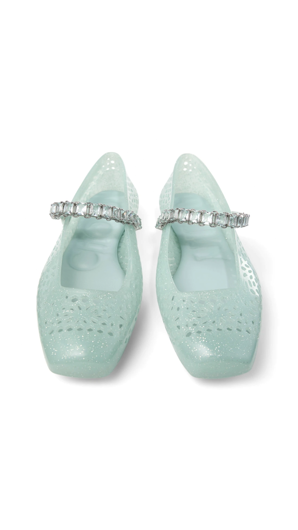 The Jelly Ballerina Flats - Light Verde/Silver Mix