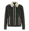 Corduroy jacket with shearling trim