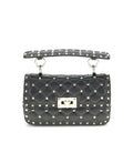 Rockstud Spike mini Top Handle Bag in nappa