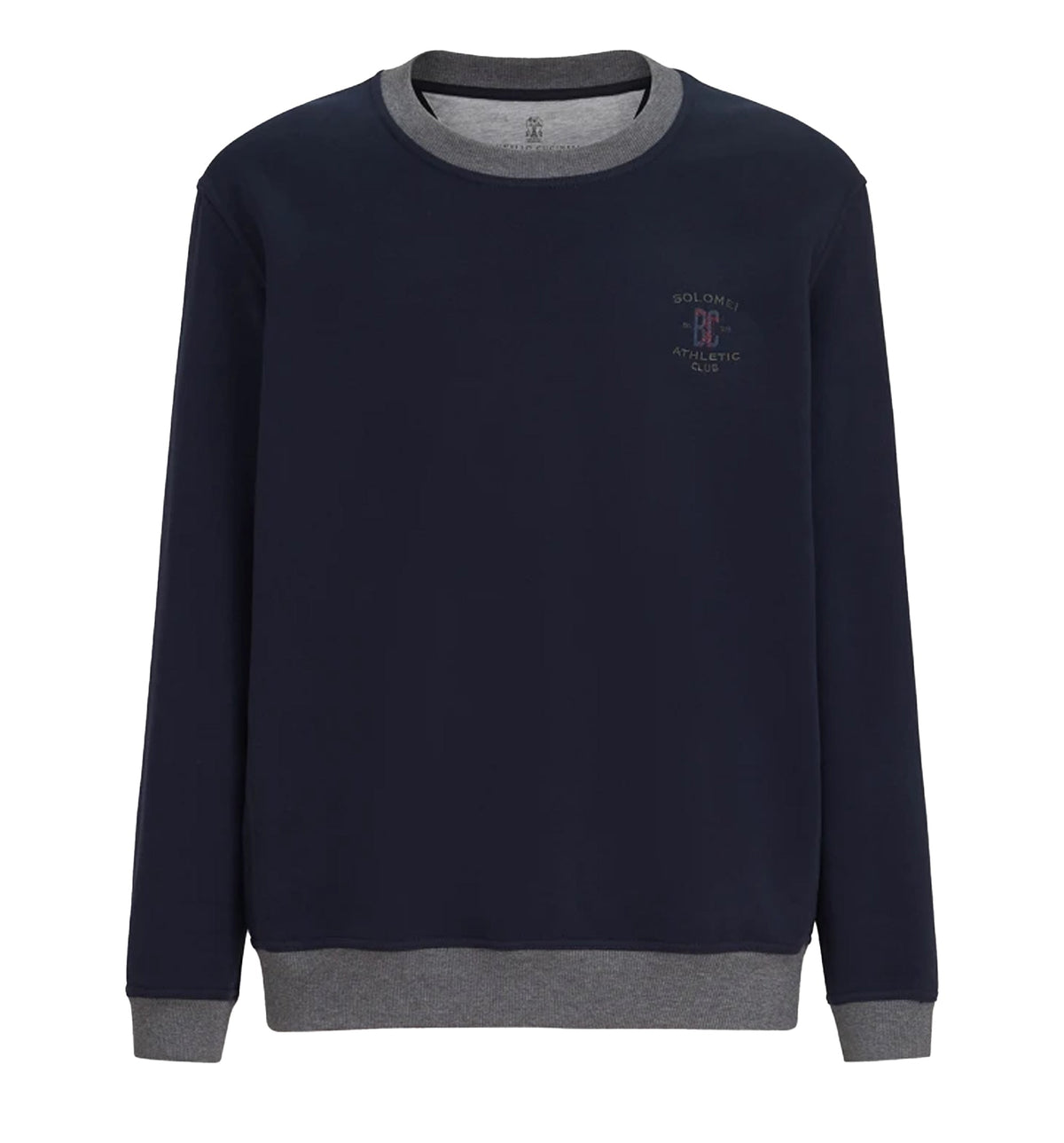 Cotton sweatshirt with front embroidered logo