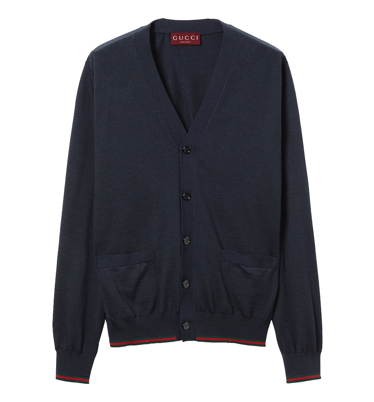 Wool Knit Cardigan With Web