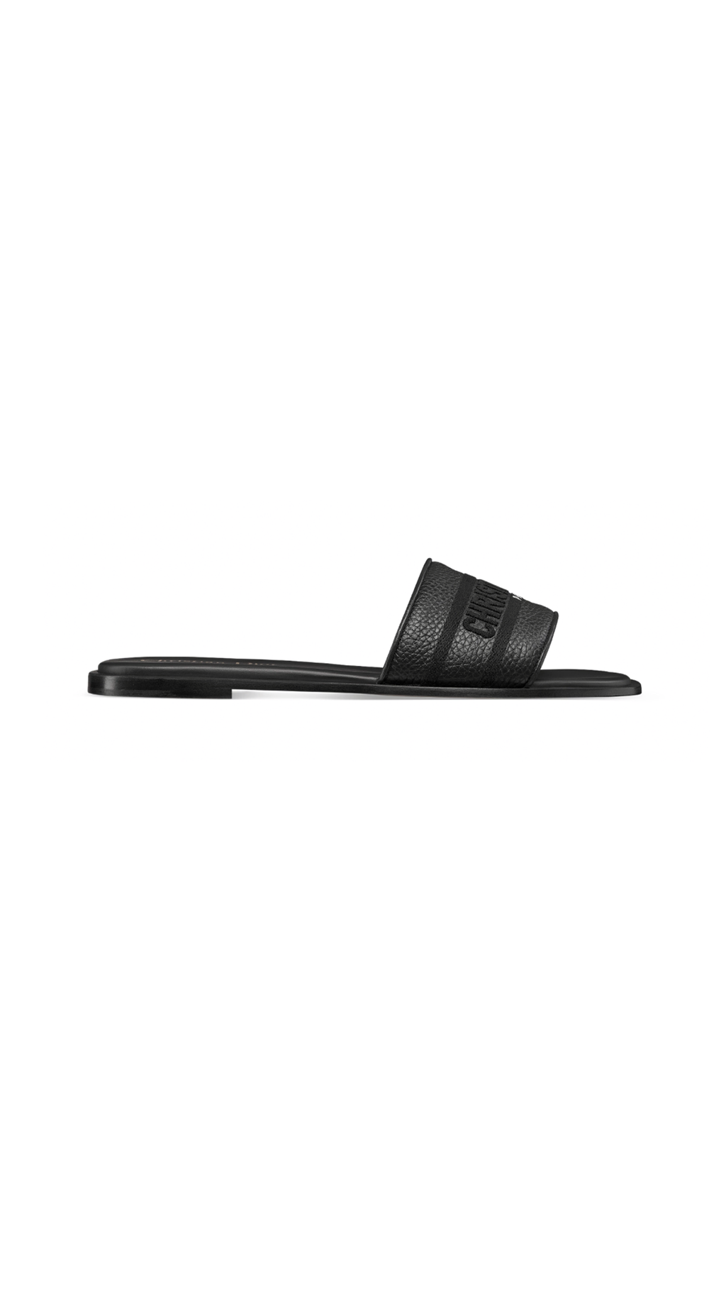 Dway Slide in Grained Calfskin - Black