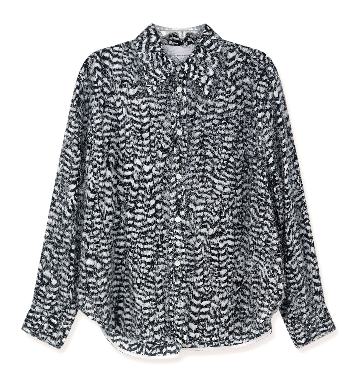 Two-tone viscose shirt with fil coupé detailing