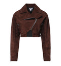 suede cropped biker jacket