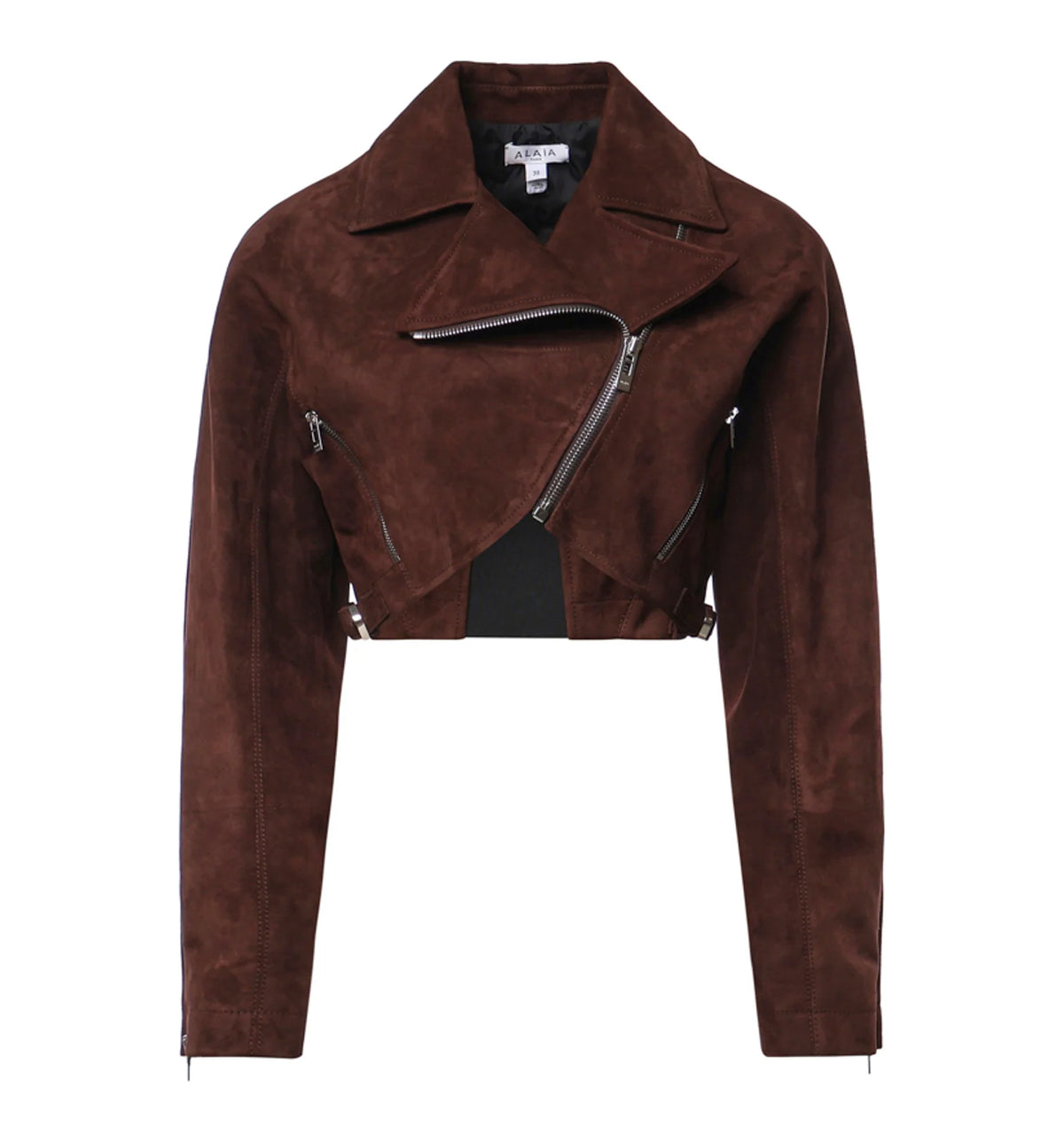 suede cropped biker jacket