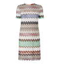Short-Sleeve Viscose Lamé Mini Dress