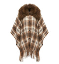 Shearling Collar Mohair, Alpaca & Wool Blend Cape