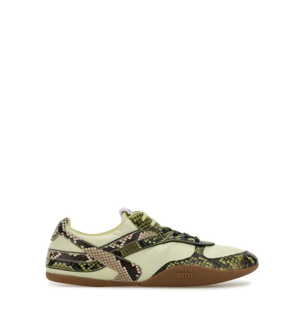 Gymnasium Technical Fabric And Python-print Ayers Leather Sneakers