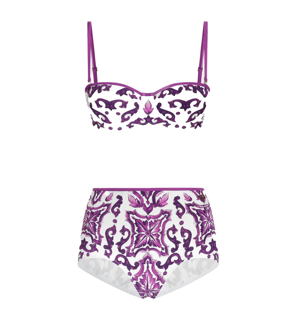Majolica-Print Triangle Bikini