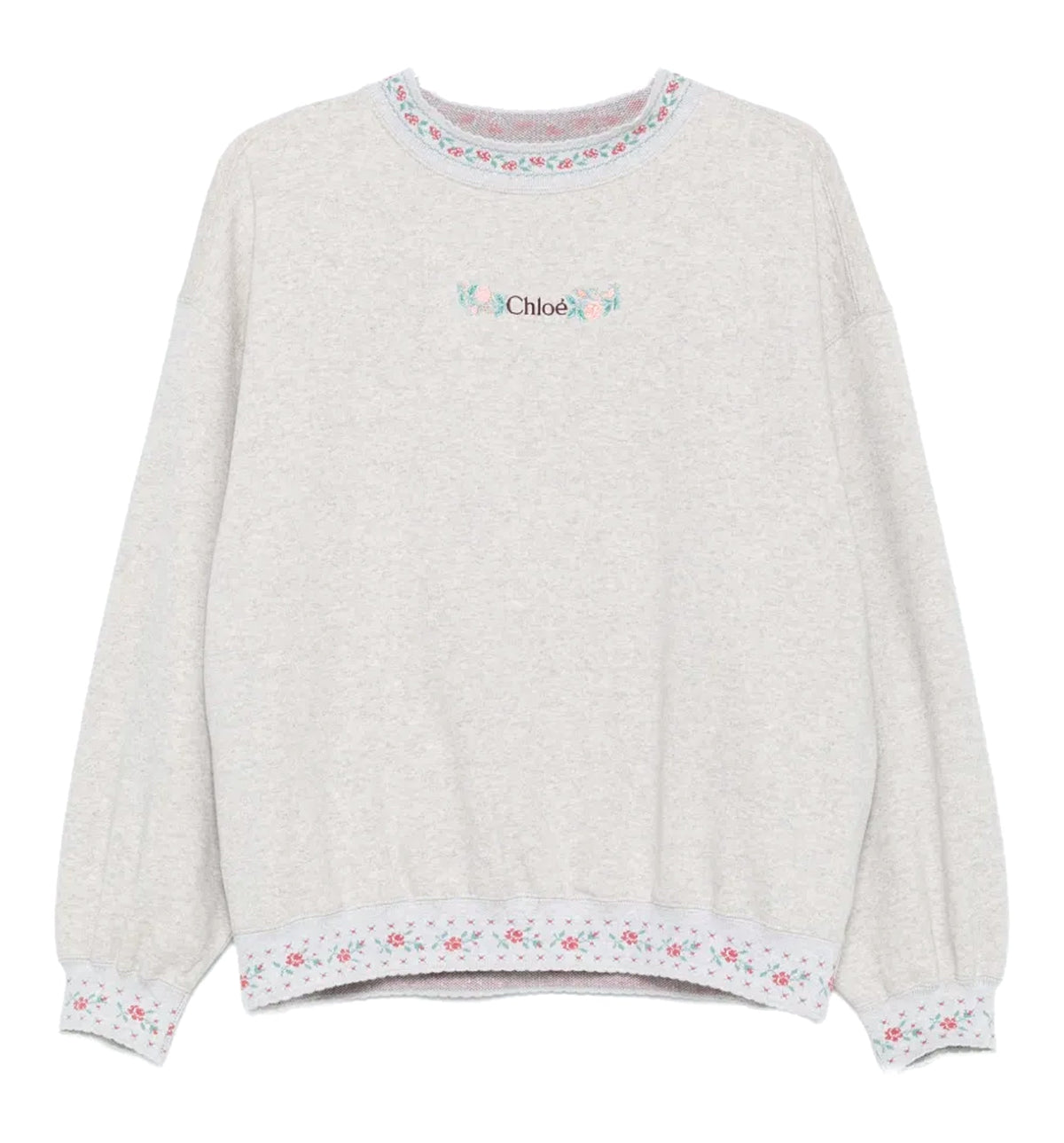 Floral-embroidered logo-print Sweater