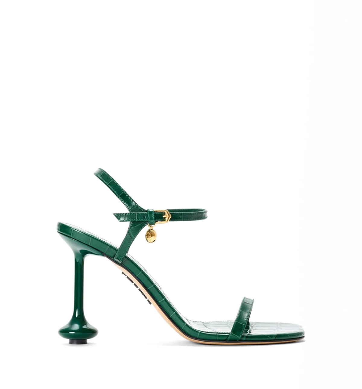 Toy sandal in croc-embossed calfskin