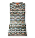 Sleeveless chevron viscose-blend top