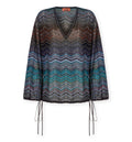 Chevron Lamé Viscose Blouse With Sequins