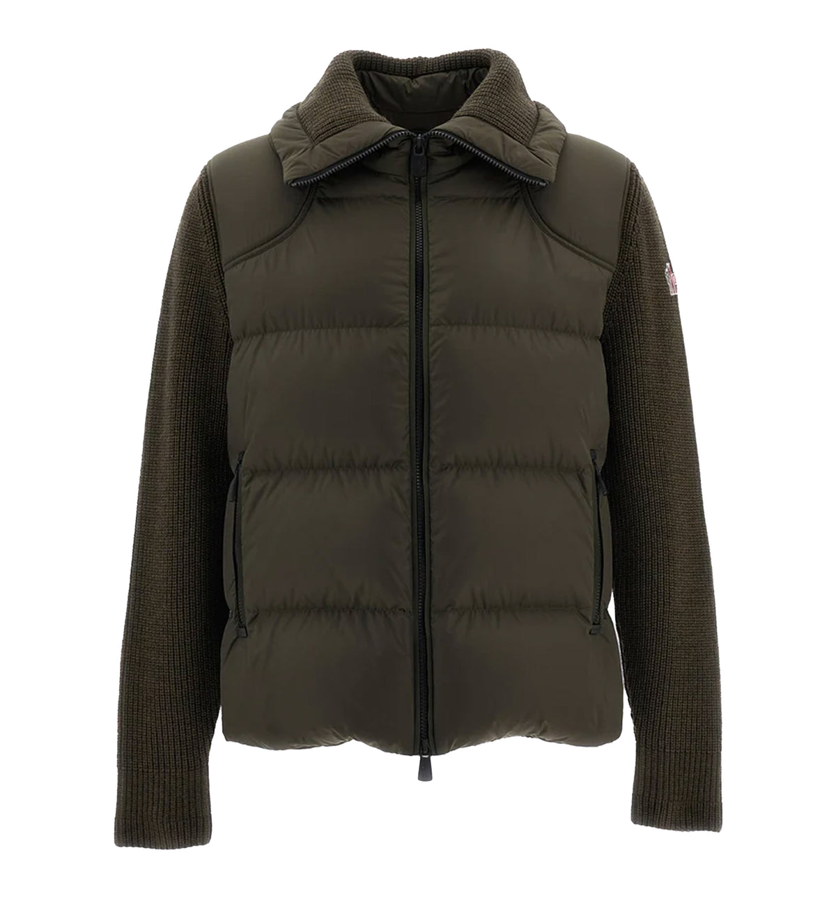 Padded Wool Zip-Up Cardigan