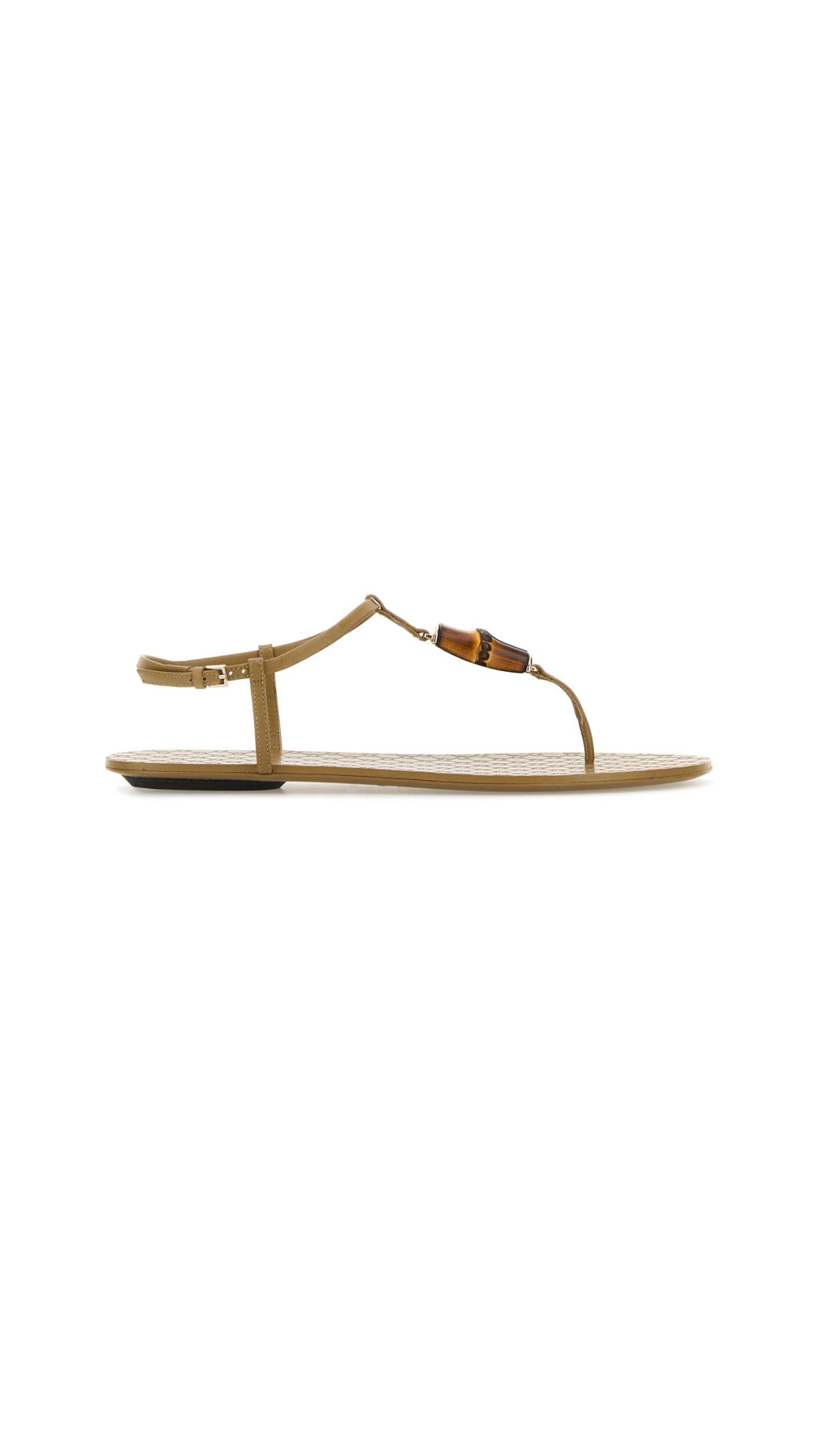 Bamboo Leather Sandals - Beige