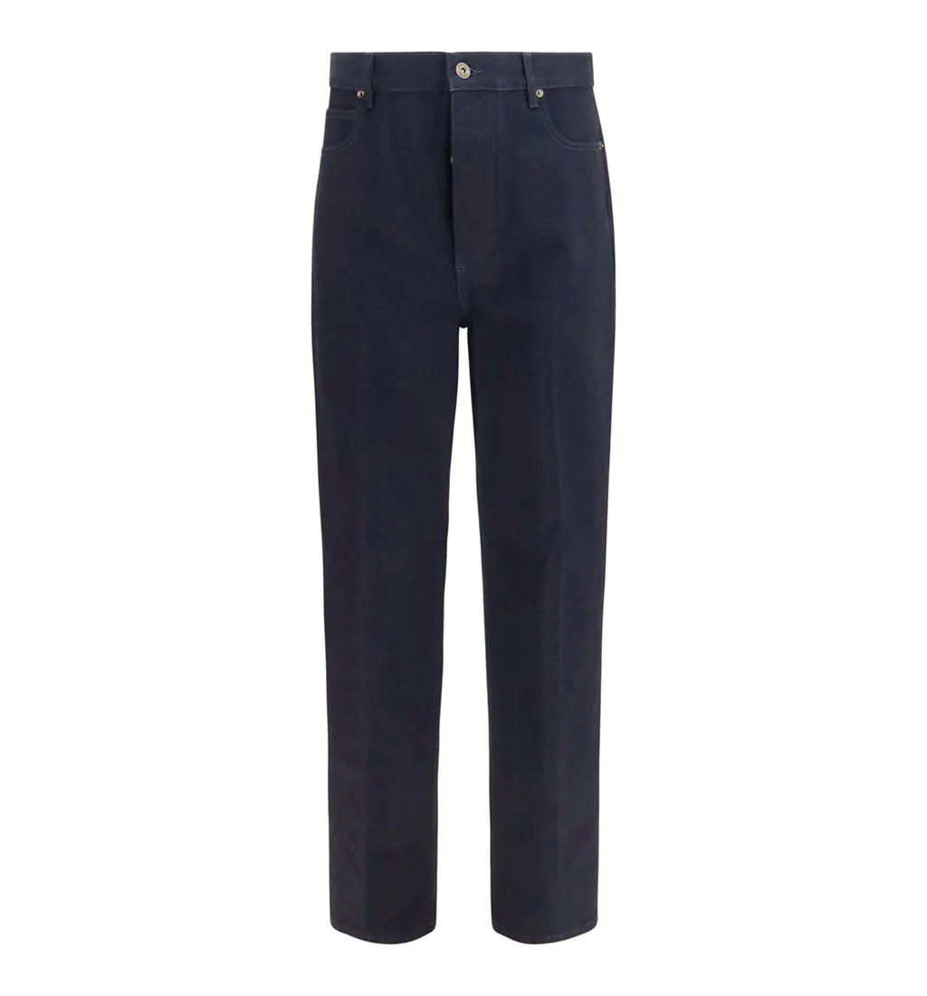 Wide-leg Jeans with Intrecciato patch