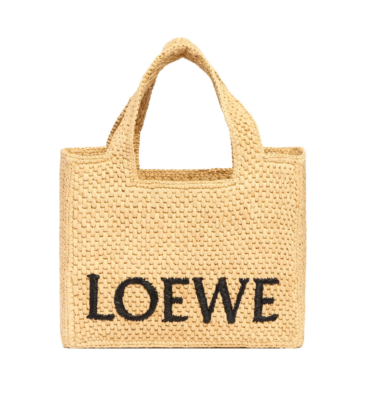 Small LOEWE Font Tote In Raffia