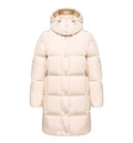 Litte Square-Quilted Hooded Long Down Jacket
