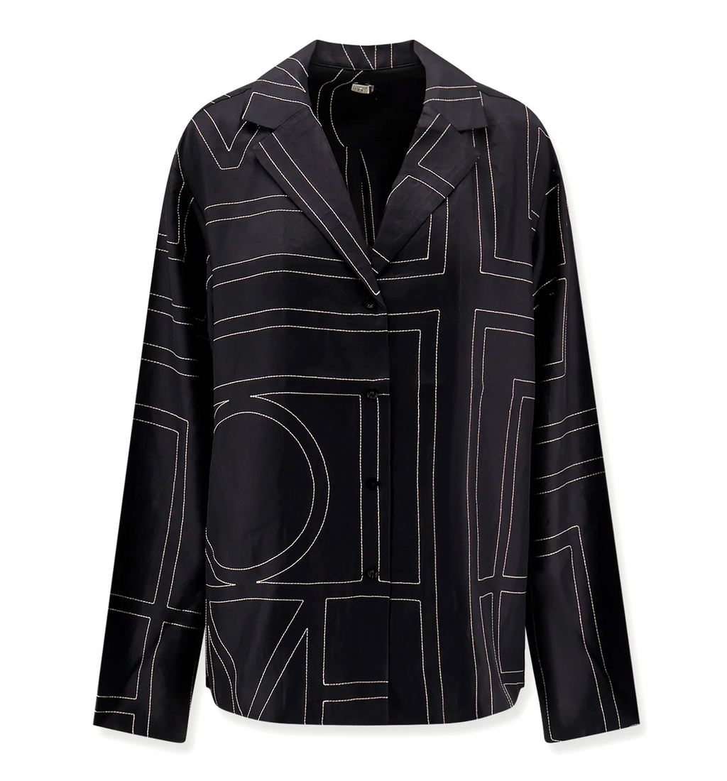 Monogram Silk PJ Top
