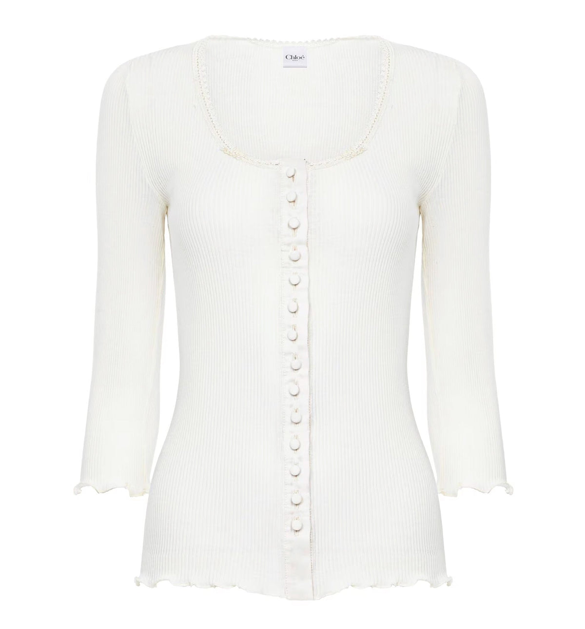 Fitted top in cotton & silk jersey