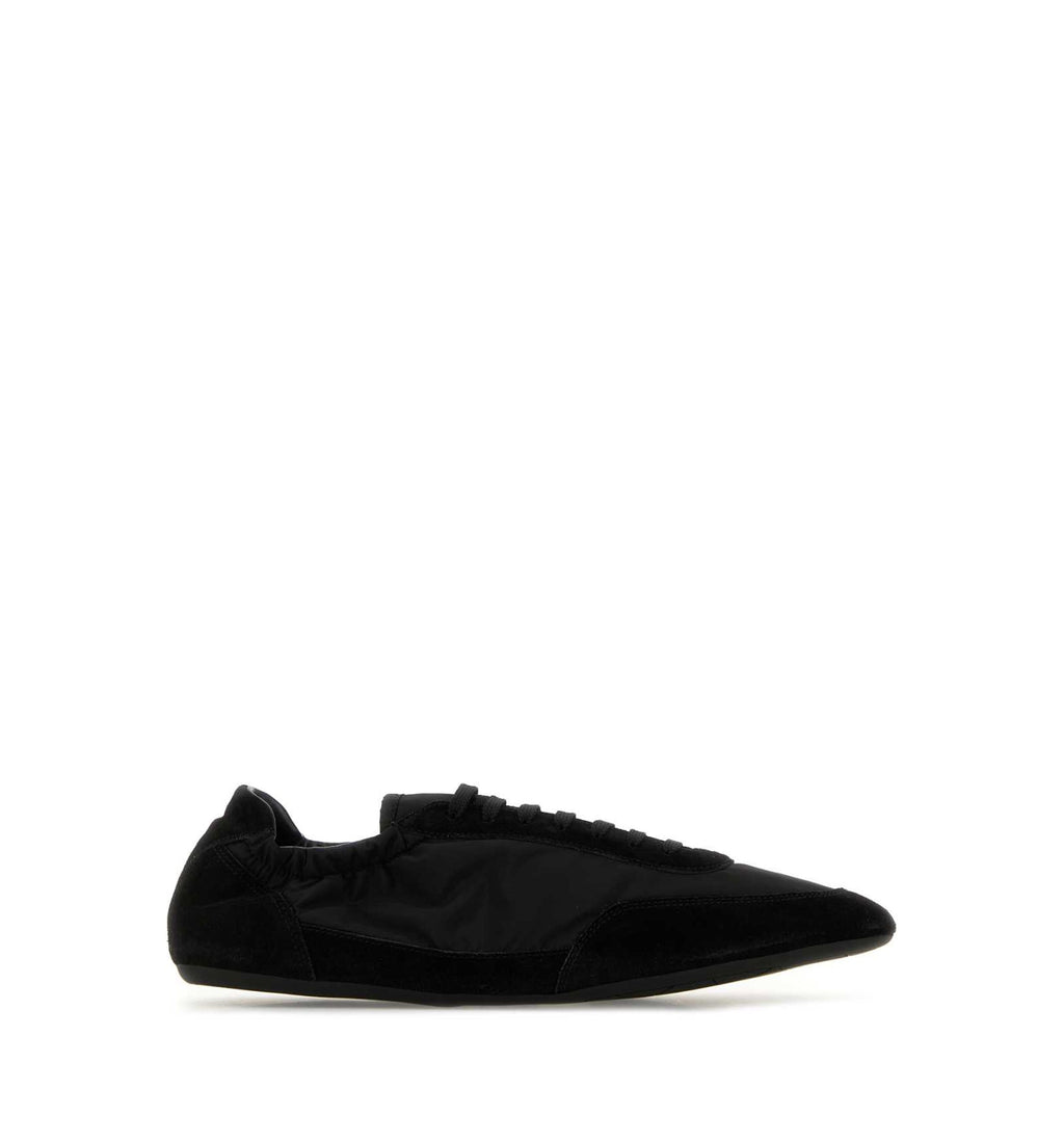 Collapse Re-Nylon And Suede Elasticized Sneakers