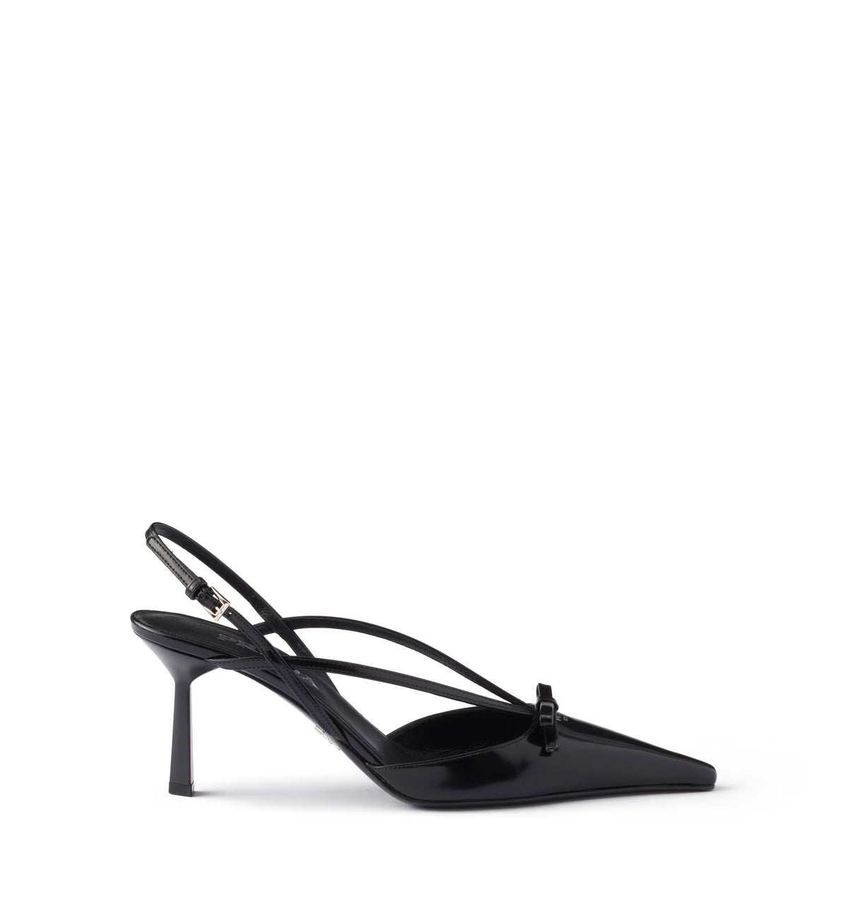 Brushed leather slingback pumps