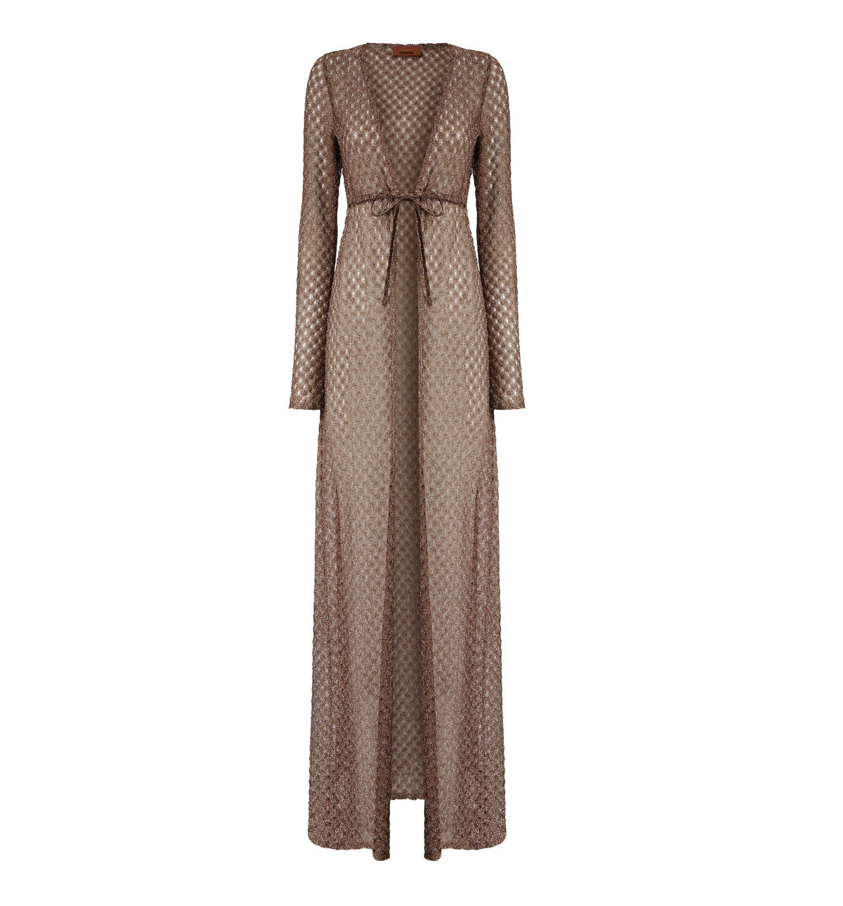 Long Cardigan In Lamé Viscose With Spiderweb Motif