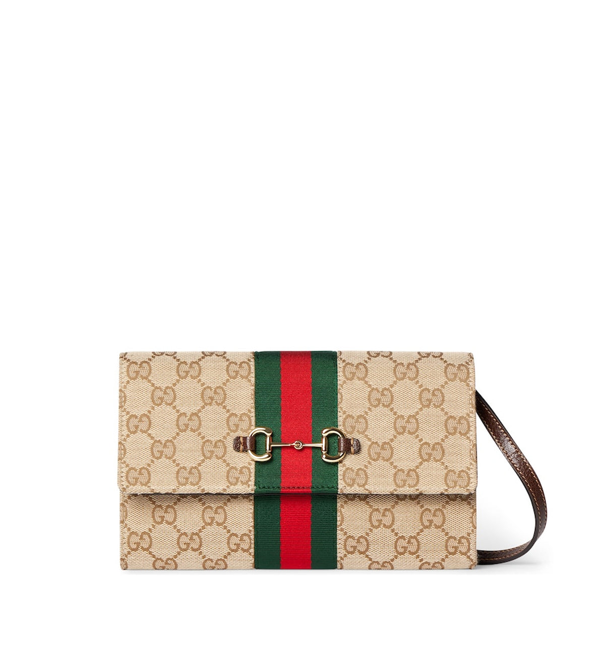 Gucci Horsebit Web Wallet With Strap