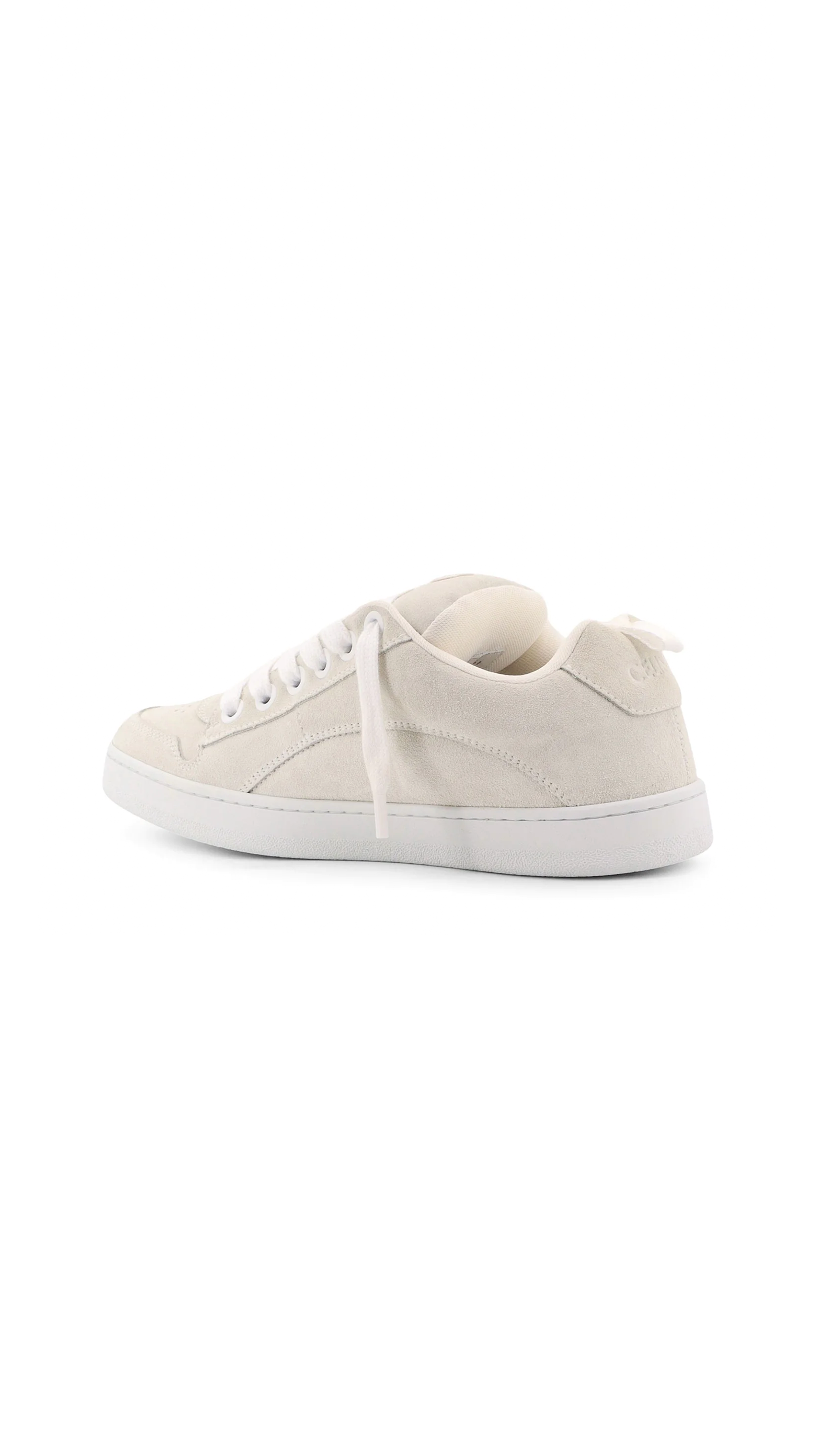 Padded Suede Sneakers - White