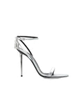 Laminated Nappa Leather Padlock Pointy Naked Sandal