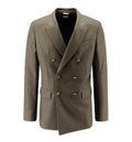 Virgin wool and cashmere flannel double-breasted blazer