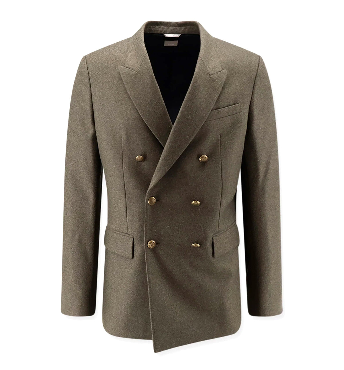 Virgin wool and cashmere flannel double-breasted blazer