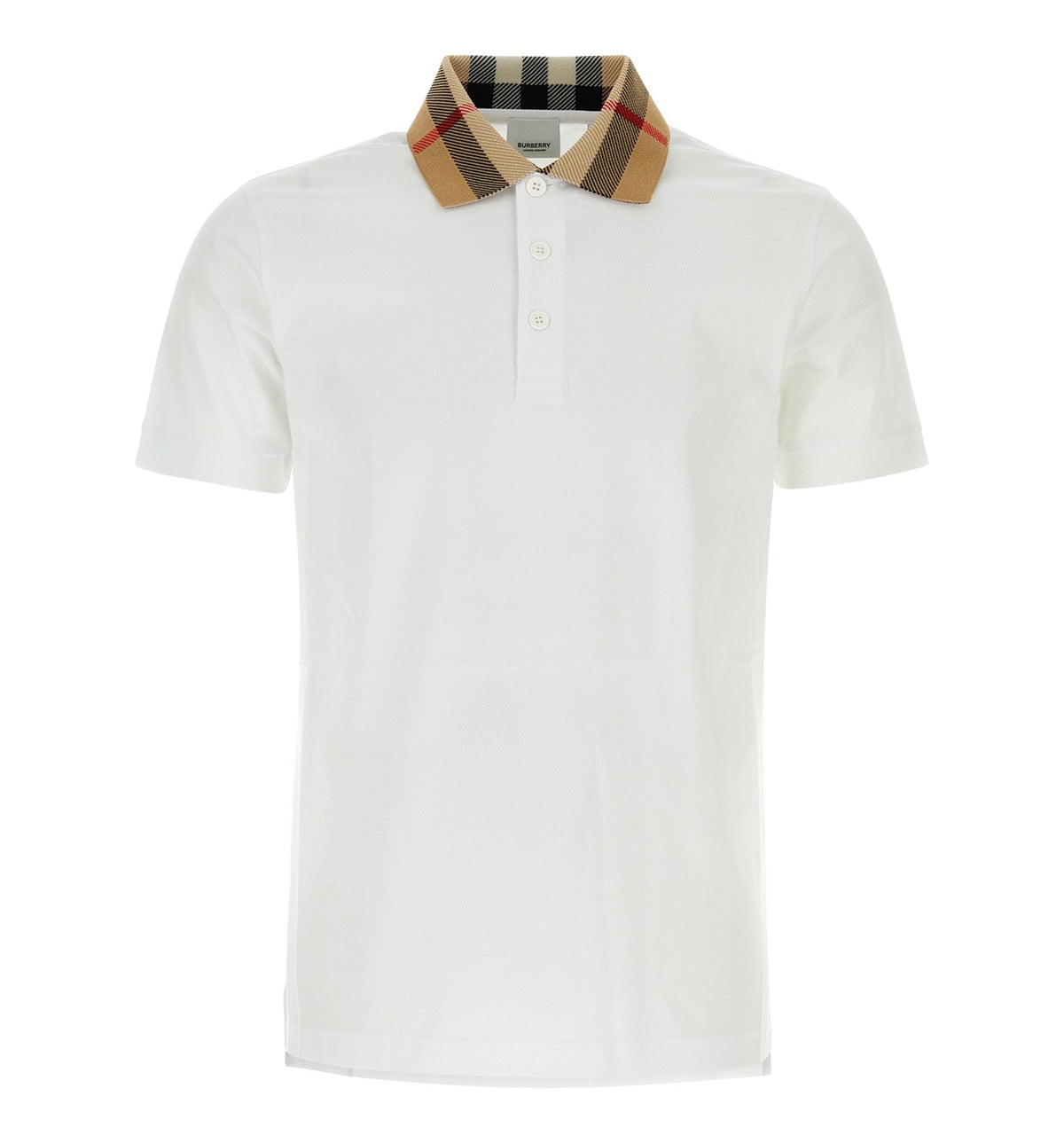 Check Collar Cotton Polo Shirt