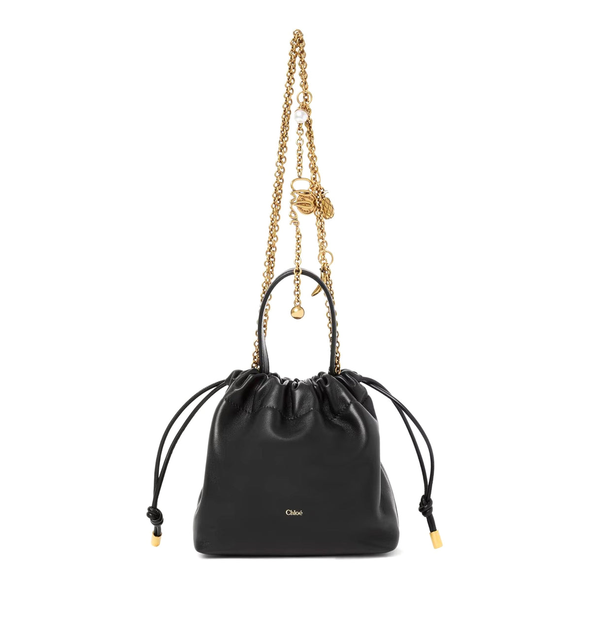 Mini Chloé Icons shoulder bag with chain in soft leather
