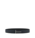 Grain Leather Slim T Reversible Belt