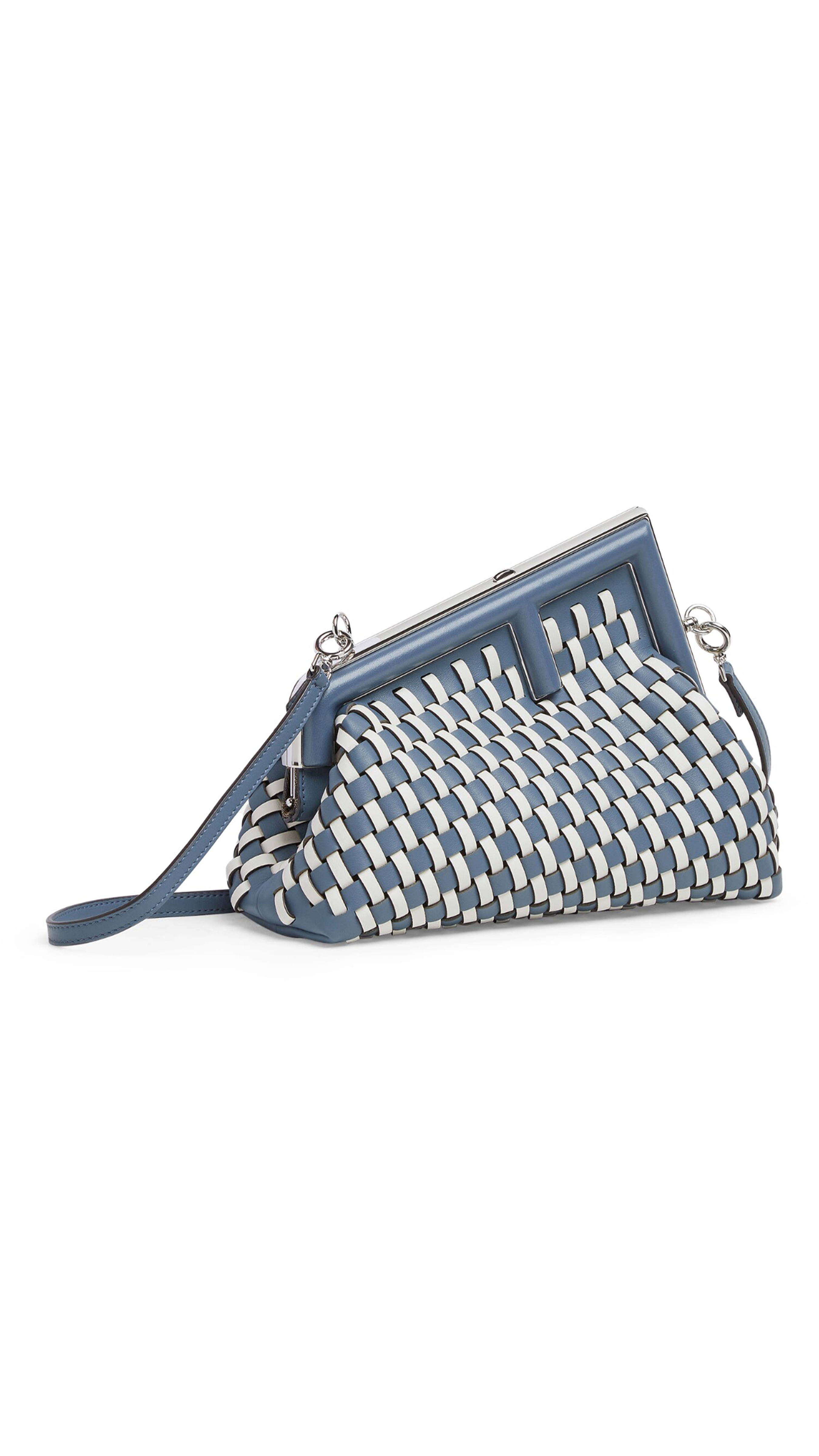 Fendi First Small Woven Bag - Blue/White