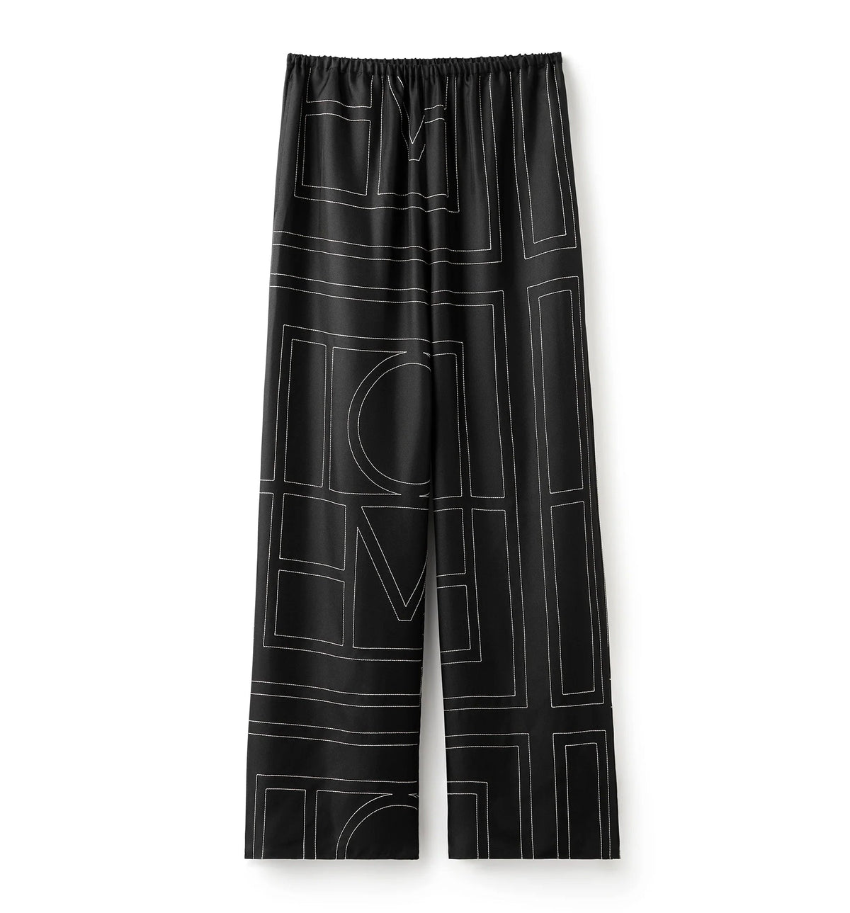 Monogram silk pj bottoms black